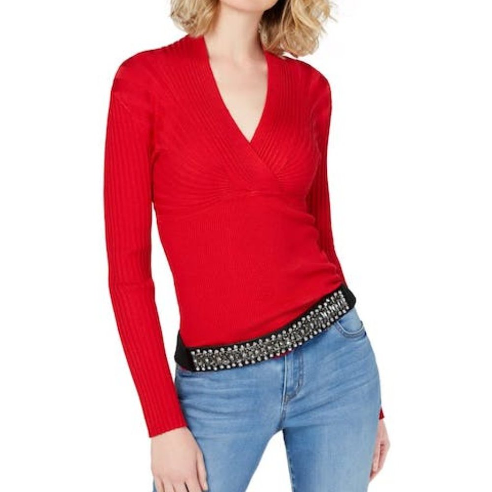 I-N-C Womens Multi-Directional Knit Sweater, Size XL - Picture 2 of 2